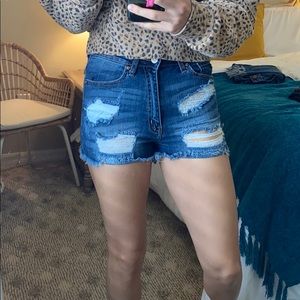 High Waisted denim shorts